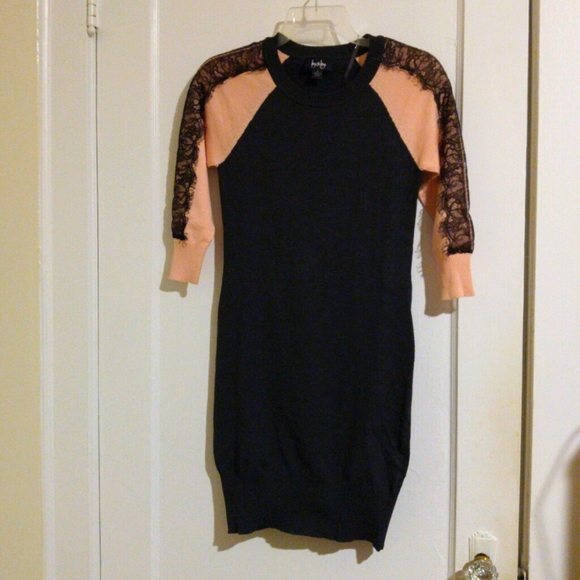 by & by Dresses & Skirts - By & By peach and gray raglan sleeve bodycon sweater dress size small